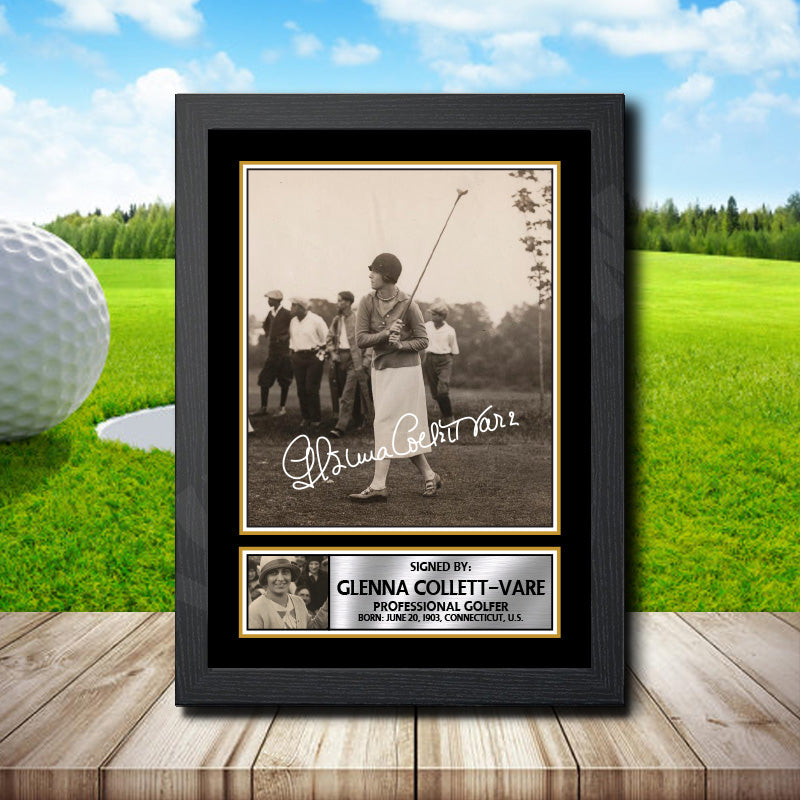 Glenna Collett Vare Golf Printed Signature Poster Print Gift