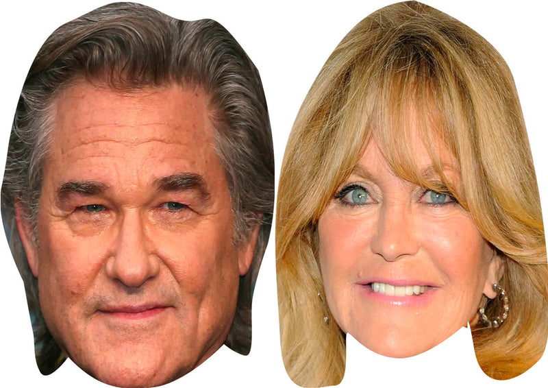 Goldie Hawn and Kurt Russell Celebrity Couple Face Mask Fancy Dress - High-Quality Cardboard Masks for Any Occasion