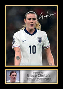 Grace Clinton Poster Print – England Lioness Midfielder & Man Utd Star  – Framed or Unframed – Gift for Women’s Football Fans