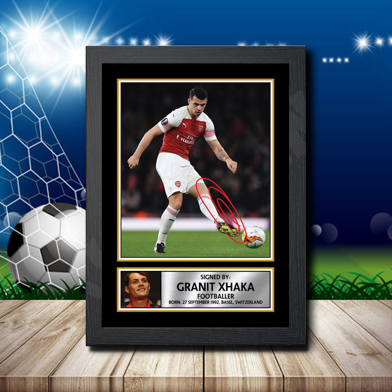 Granit Xhaka 3 Printed Signature Footballers Star Poster Print Framed Wall Art Gift – Granit Xhaka 3 Printed Signature Footballers Star Poster Print