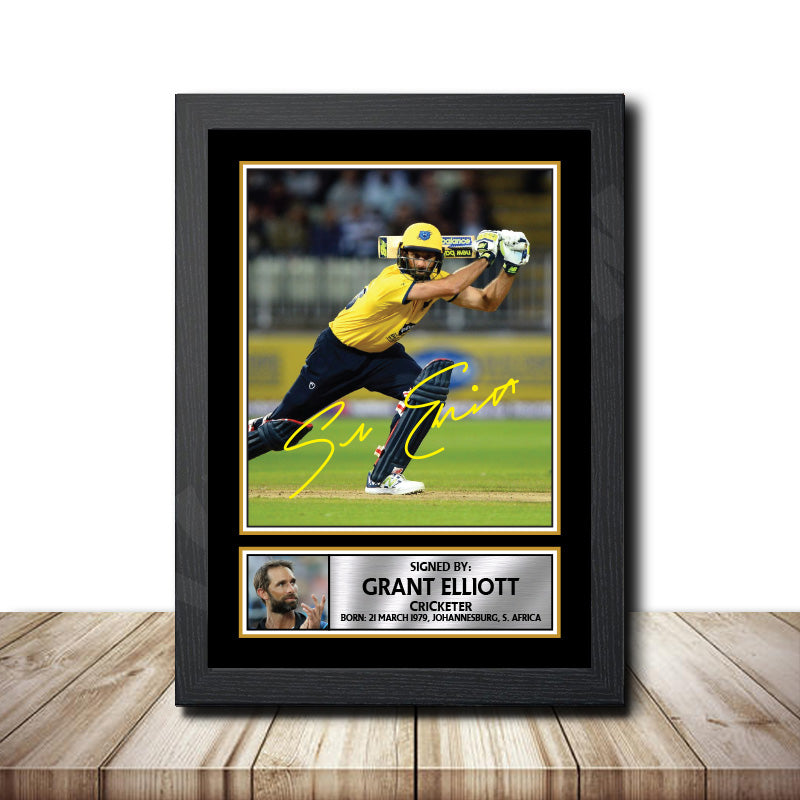 Grant Elliott M1588 Cricketer Printed Signature Poster Print Gift