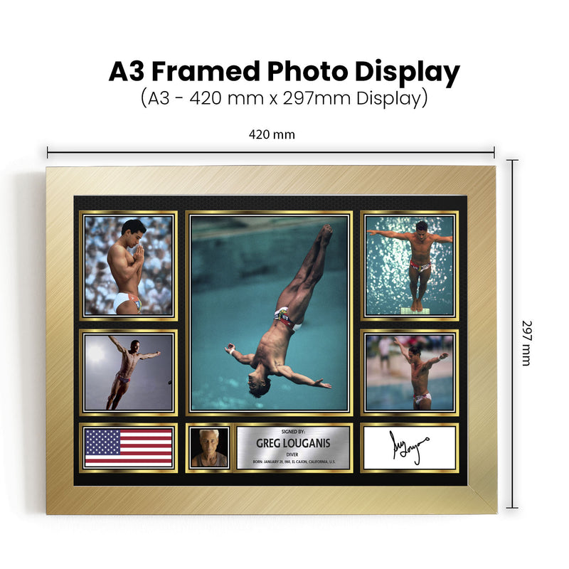 Greg Louganis Olympians Framed Autographed Print - Limited Edition Autograph Fan Gift – Collectible Memorabilia Merchandise