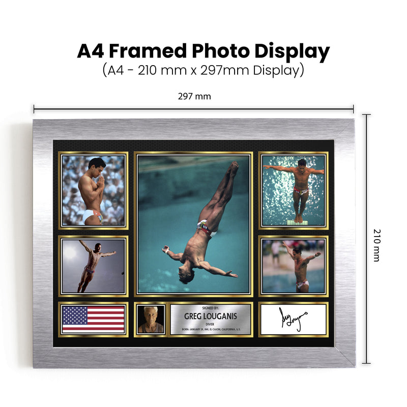 Greg Louganis Olympians Framed Autographed Print - Limited Edition Autograph Fan Gift – Collectible Memorabilia Merchandise