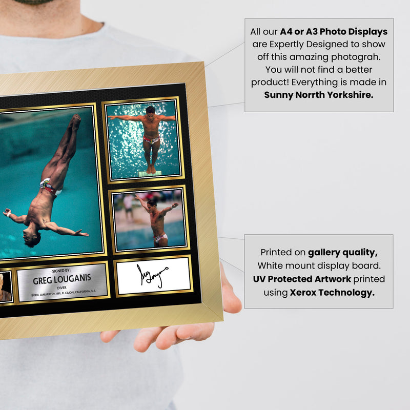 Greg Louganis Olympians Framed Autographed Print - Limited Edition Autograph Fan Gift – Collectible Memorabilia Merchandise