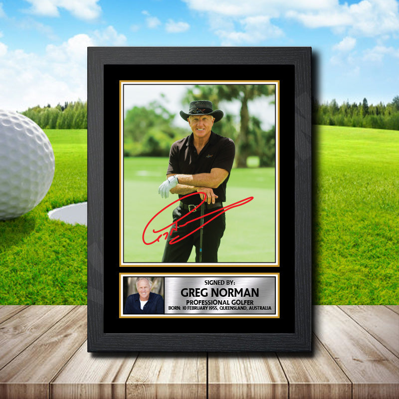 Greg Norman Golf Printed Signature Poster Print Gift