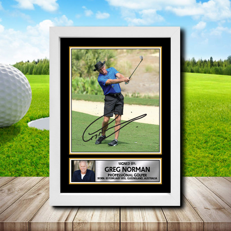 Greg Norman 2 Golf Printed Signature Poster Print Gift