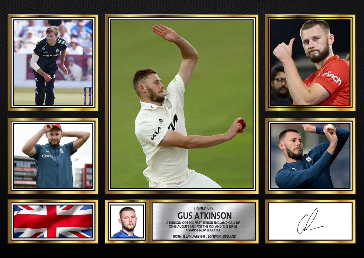 Gus Atkinson – Printed Signature Cricket Star Print – Gus Atkinson – A4 Poster