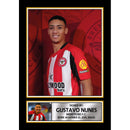 Gustavo Nunes Signed Poster Print – Brentford FC Tribute Wall Art with Signature & Jersey Pose – Brazil Forward Memorabilia for Premier League Fans & Collectors