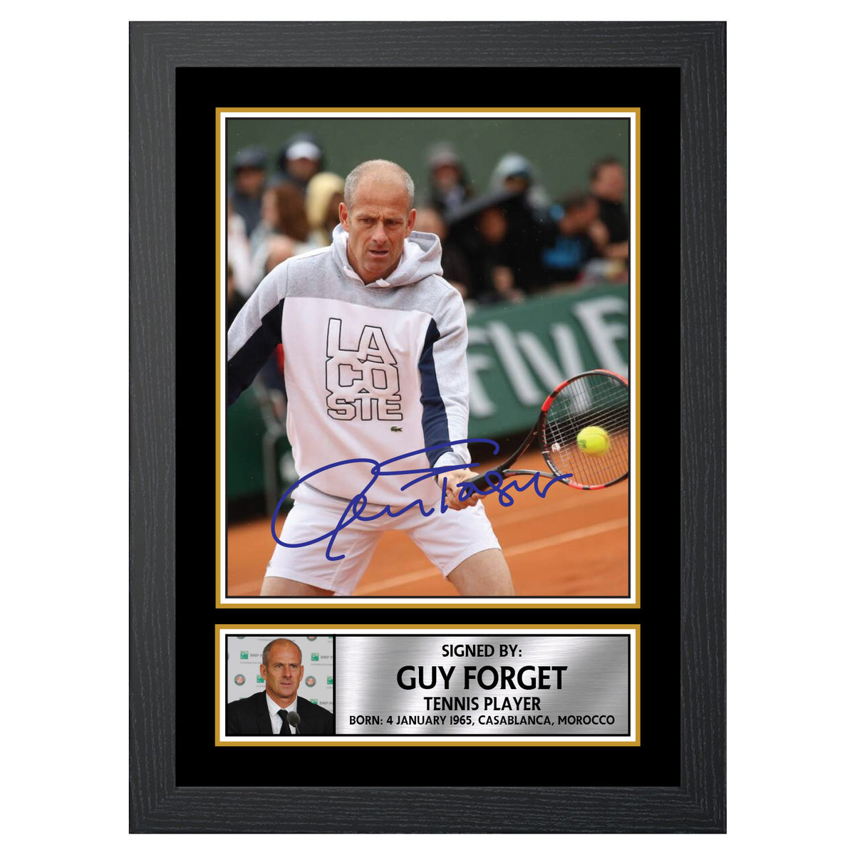 Guy Forget M570 Tennis Player Printed Signature Poster Print Gift