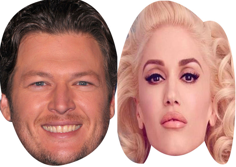 Gwen Stefani And Blake Shelton Celebrity Couple Face Mask Fancy Dress - High-Quality Cardboard Masks for Any Occasion