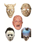 Halloween Masks Set of 5 – Horror Movie Character Costume Masks Pack, Scary Full Face Latex Masks for Adults, Halloween Party, Cosplay, Haunted House, Carnival & Fancy Dress Accessories