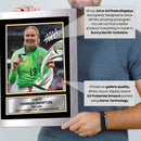 Hannah Hampton Printed Signed Poster Print – England Lionesses Goalkeeper Trophy Celebration Wall Art – Autograph Style Football Memorabilia Collectible