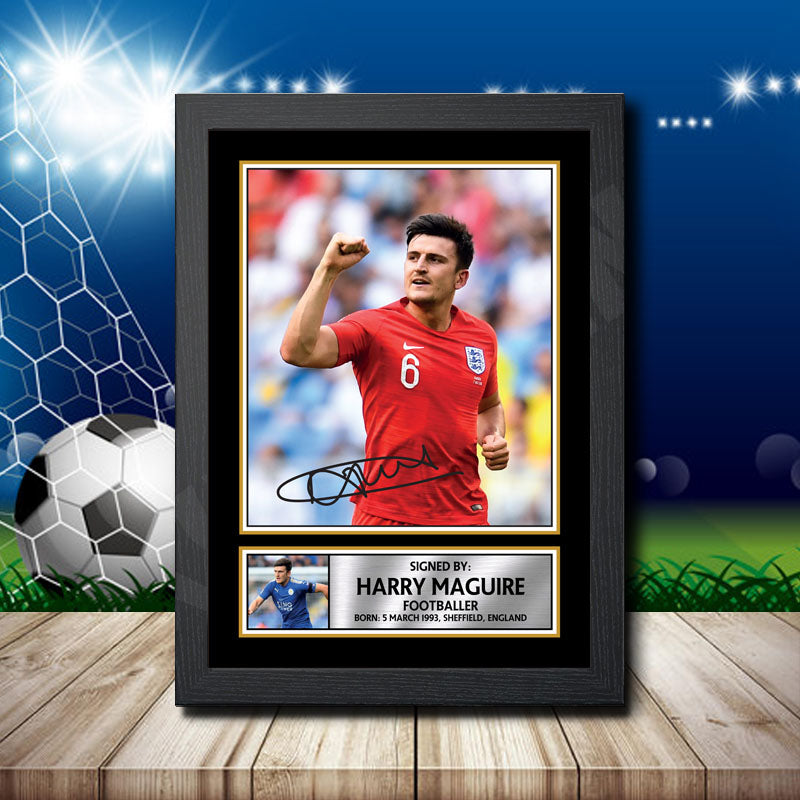 Harry Maguire 2 Printed Signature Footballers Star Poster Print Framed Wall Art Gift – Harry Maguire 2 Printed Signature Footballers Star Poster Print
