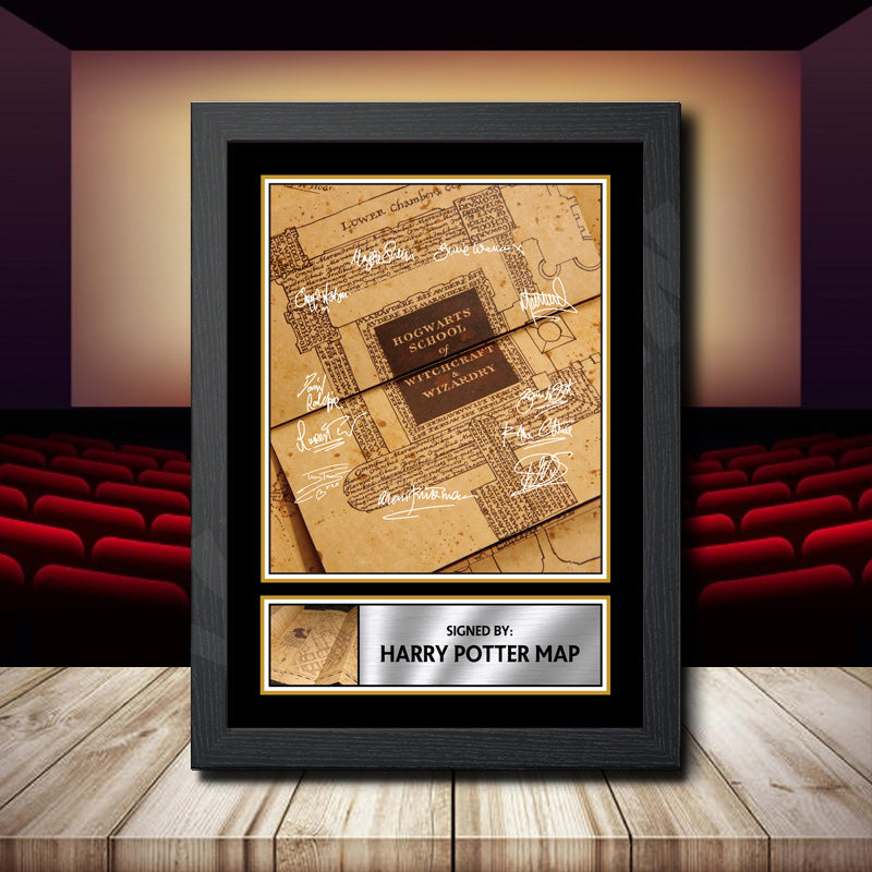 Harry Potter Map 2 Printed Signature Movie Star Poster Print Framed Wall Art Gift – Harry Potter Map 2 Printed Signature Movie Star Poster Print