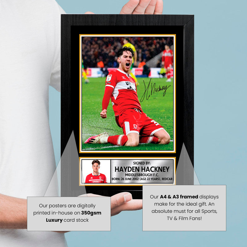 Hayden Hackney Middlesbrough FC Signed Autographed Portrait Poster Print – Boro Football Memorabilia Wall Art – Gift for Fans & Collectors