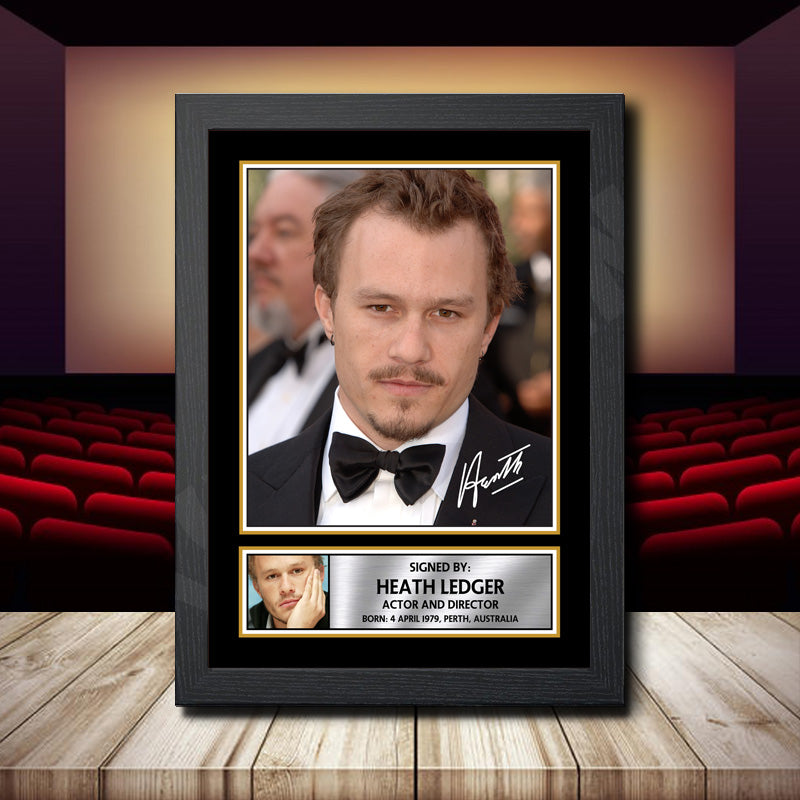 Heath Ledger 2 Printed Signature Movie Star Poster Print Framed Wall Art Gift – Heath Ledger 2 Printed Signature Movie Star Poster Print
