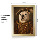 Henry VIII Bulldog Portrait Poster – Tudor King Dog Wall Art – Funny Royal Bulldog Painting – Historic Pet Portrait Decor