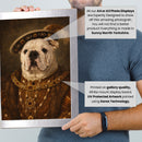 Henry VIII Bulldog Portrait Poster – Tudor King Dog Wall Art – Funny Royal Bulldog Painting – Historic Pet Portrait Decor