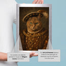 Henry VIII Cat Portrait Poster – Tudor King Cat Wall Art – Funny Royal Cat Painting – Historic Pet Portrait Decor