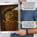 Henry VIII Cat Portrait Poster – Tudor King Cat Wall Art – Funny Royal Cat Painting – Historic Pet Portrait Decor