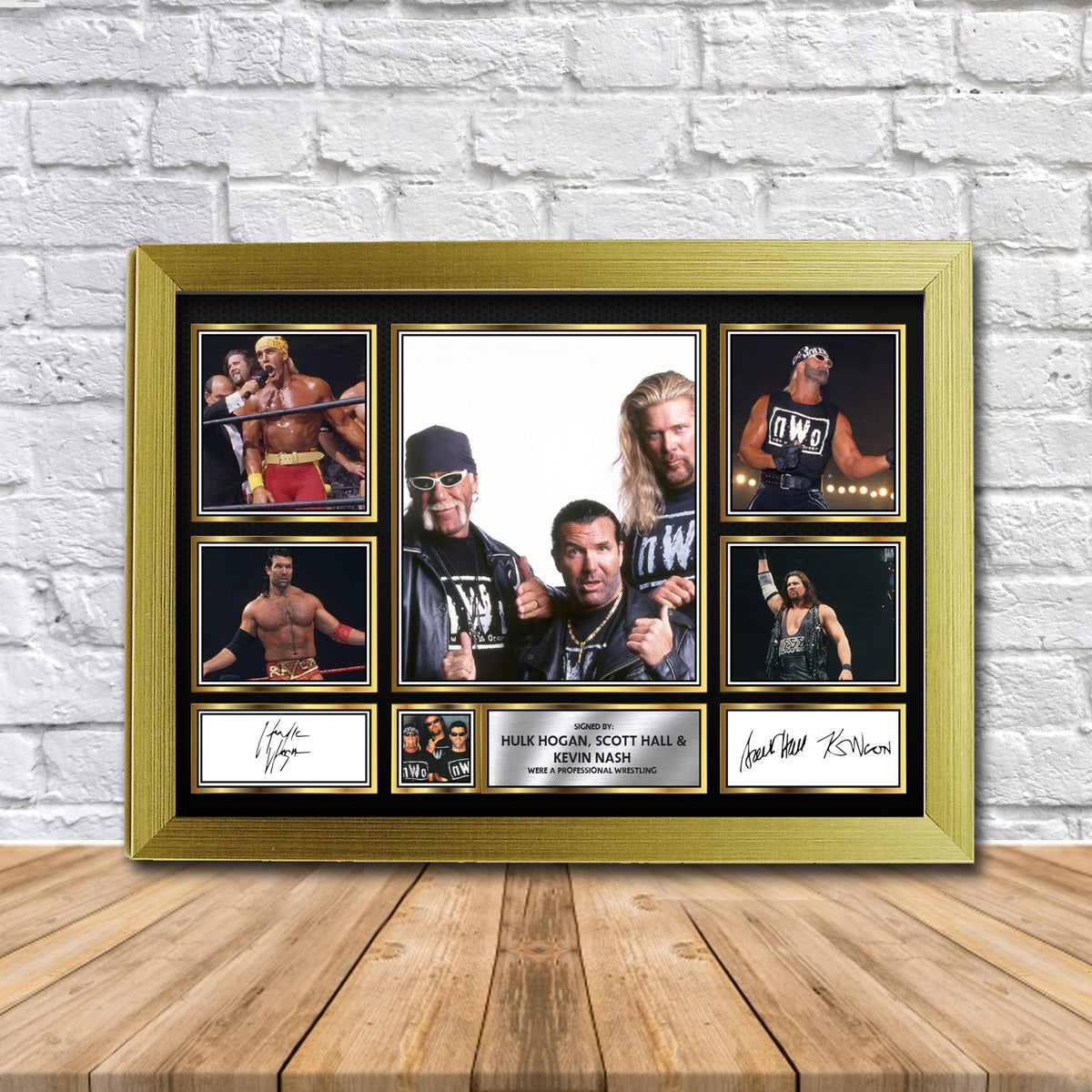 Hulk Hogan, Scott Hall & Kevin Nash Wrestling Gift Framed Printed Signature Star Poster Print Wall Art Gift – Hulk Hogan, Scott Hall & Kevin Nash Wrestling Gift Framed Printed Signature