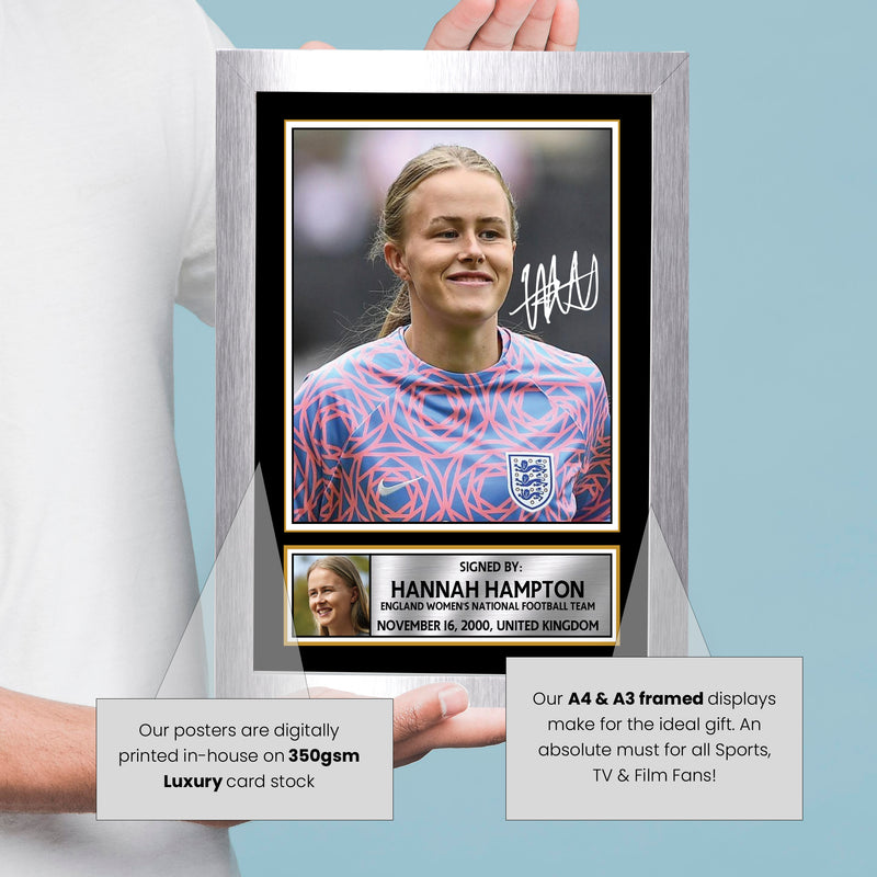 Hannah Hampton Signed Poster Print – England Women’s National Team Goalkeeper Memorabilia – Tribute Wall Art for Lionesses Fans & Collectors