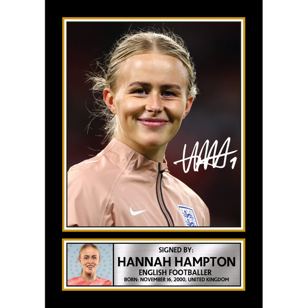 Hannah Hampton Poster Print – England Lionesses No.1 Goalkeeper & Chelsea Star  – Framed or Unframed – Gift for Women’s Football Fans