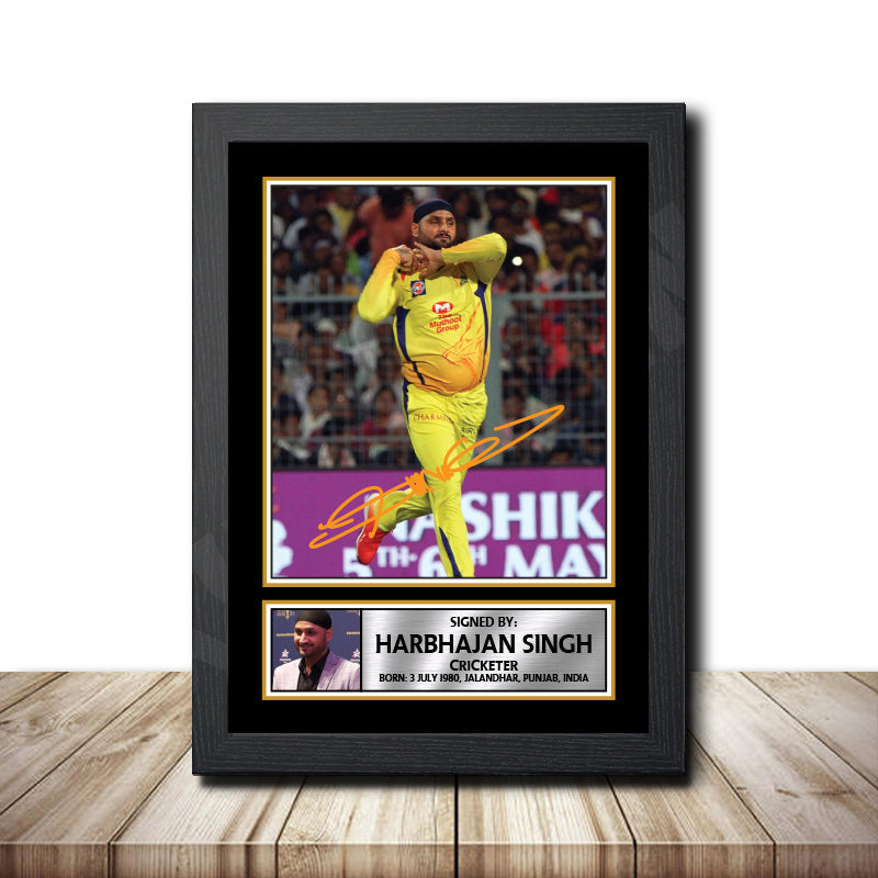 Harbhajan Singh M1594 Cricketer Printed Signature Poster Print Gift