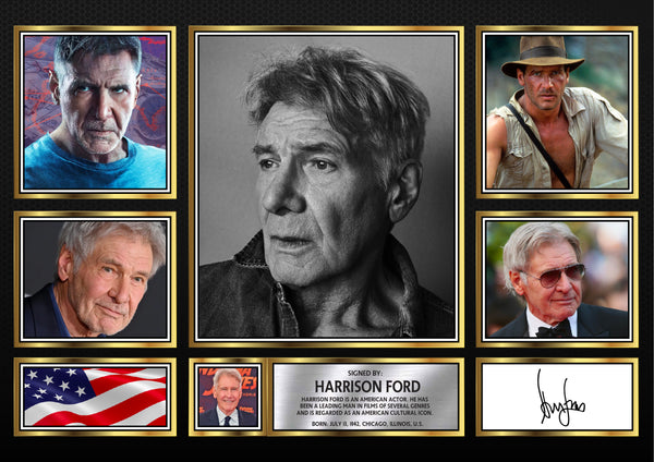 Harrison Ford – Printed Signature Television Star Print – Reproduction Print