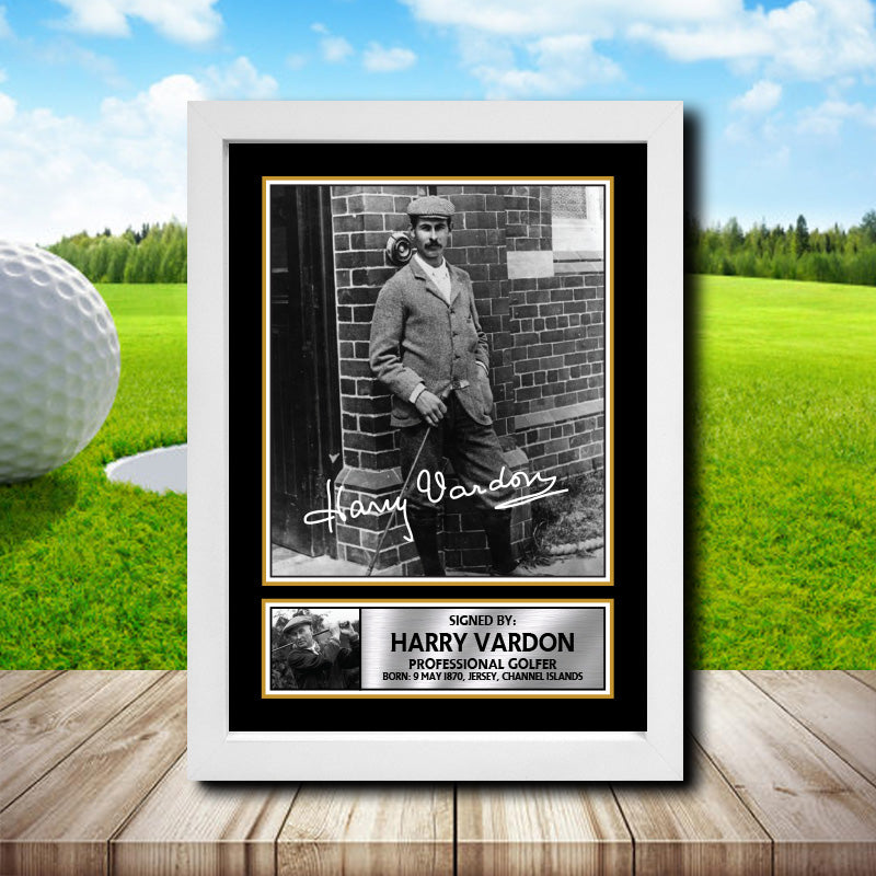 Harry Vardon 2 Golf Printed Signature Poster Print Gift