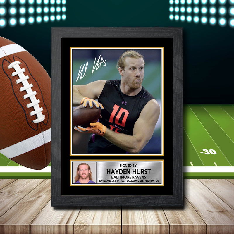 Hayden Hurst 1 – Printed Signature NFL Star Print – Hayden Hurst 1