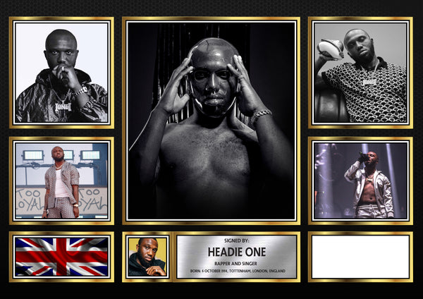 Rappers Headie One Framed Printed Signature Print – Fan Gift – Wall Art
