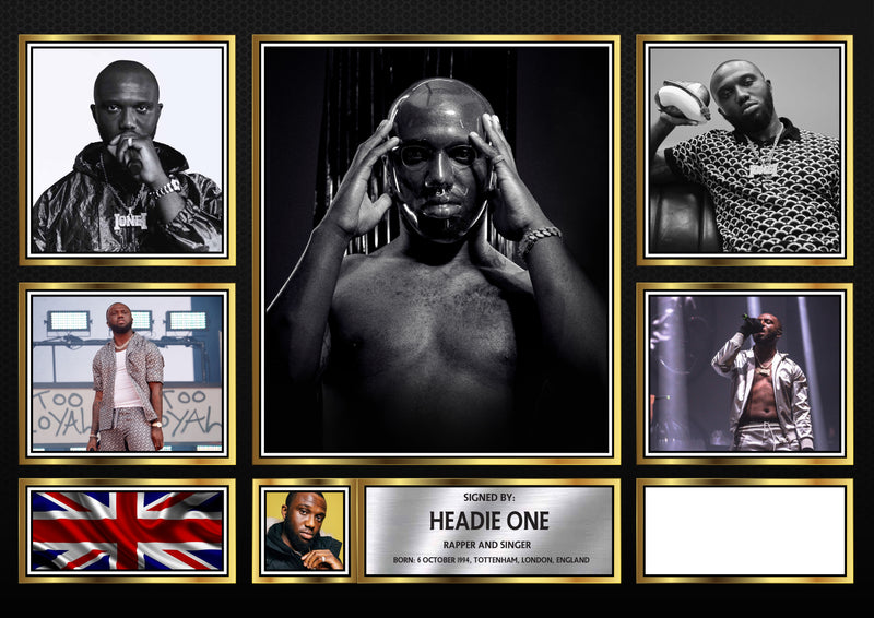 Rappers Headie One Framed Autographed Print - Limited Edition Autograph Fan Gift – Collectible Memorabilia Merchandise