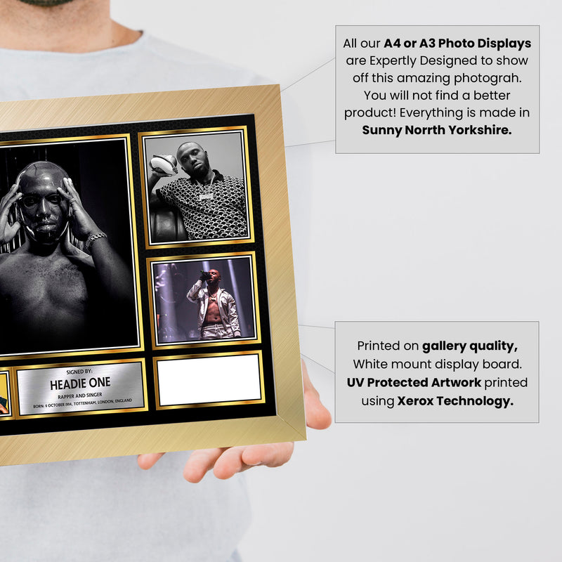 Rappers Headie One Framed Autographed Print - Limited Edition Autograph Fan Gift – Collectible Memorabilia Merchandise