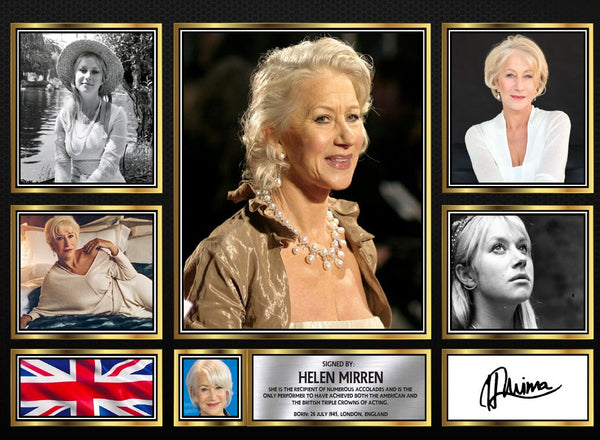 Helen Mirren Actors Framed Printed Signature Print – Fan Gift – Wall Art – Reproduction Print