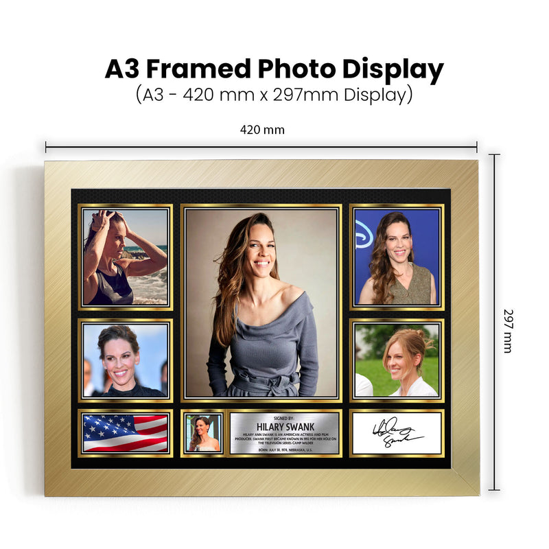 Hilary Swank Actors Framed Autographed Print - Limited Edition Autograph Fan Gift – Collectible Memorabilia Merchandise