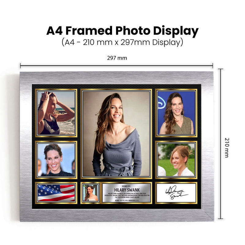 Hilary Swank Actors Framed Autographed Print - Limited Edition Autograph Fan Gift – Collectible Memorabilia Merchandise