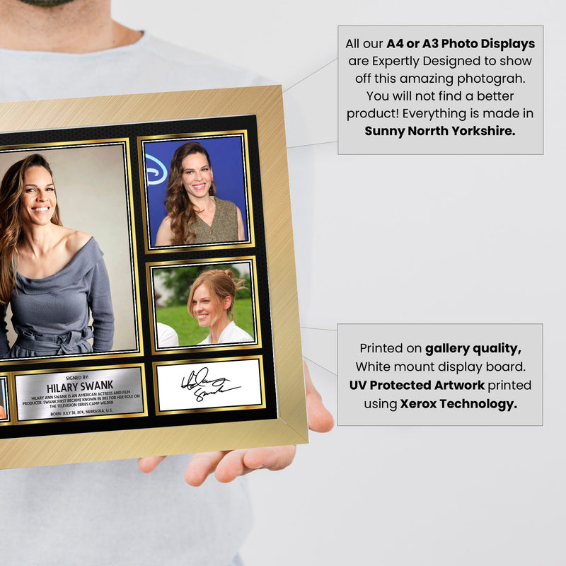 Hilary Swank Actors Framed Autographed Print - Limited Edition Autograph Fan Gift – Collectible Memorabilia Merchandise