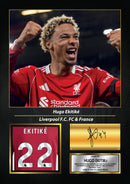 Hugo Ekitiké Signed Football Memorabilia – Framed Autograph Display with Liverpool & France Tribute – Collector’s Gift for Fans