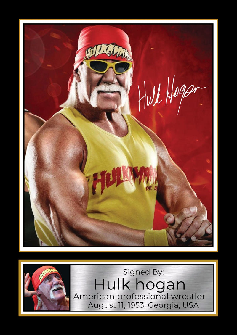 Hulk Hogan Signed Poster Print – WWE Wrestling Legend Memorabilia – Wall Art Tribute for Fans & Collectors