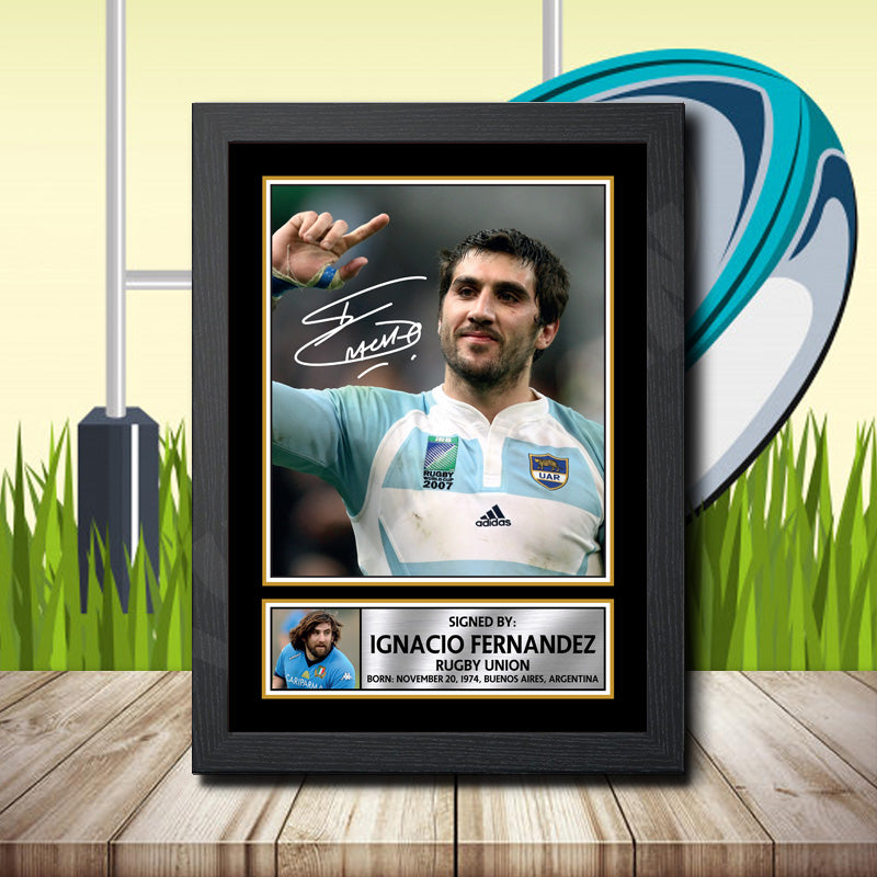 Ignacio Fernandez 1 Printed Signature Rugby Star Poster Print Framed Wall Art Gift – Ignacio Fernandez 1 Printed Signature Rugby Star Poster Print