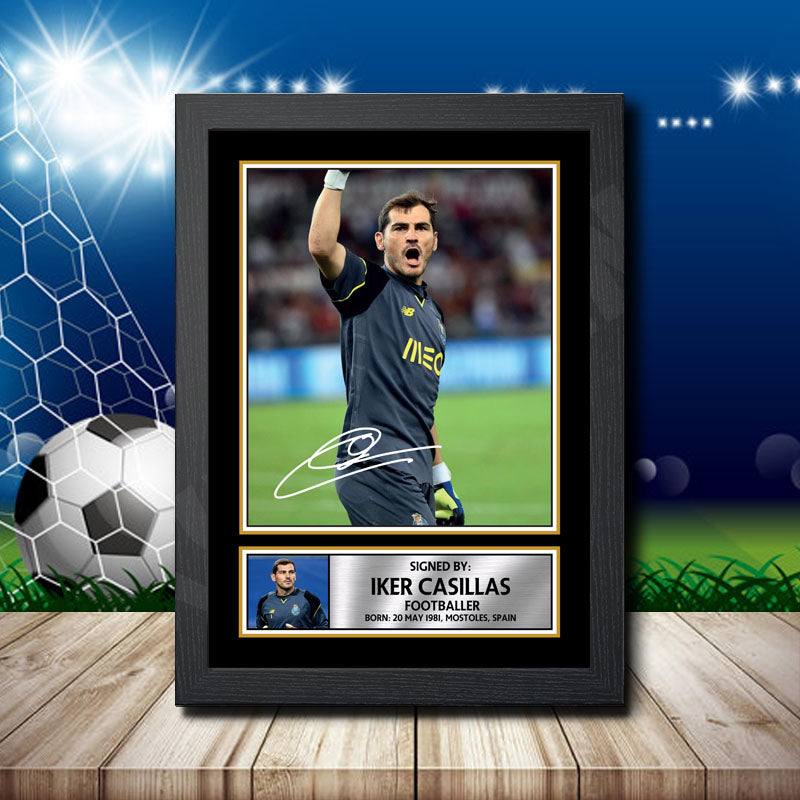Iker Casillas Printed Signature Footballers Star Poster Print Framed Wall Art Gift – Iker Casillas Printed Signature Footballers Star Poster Print