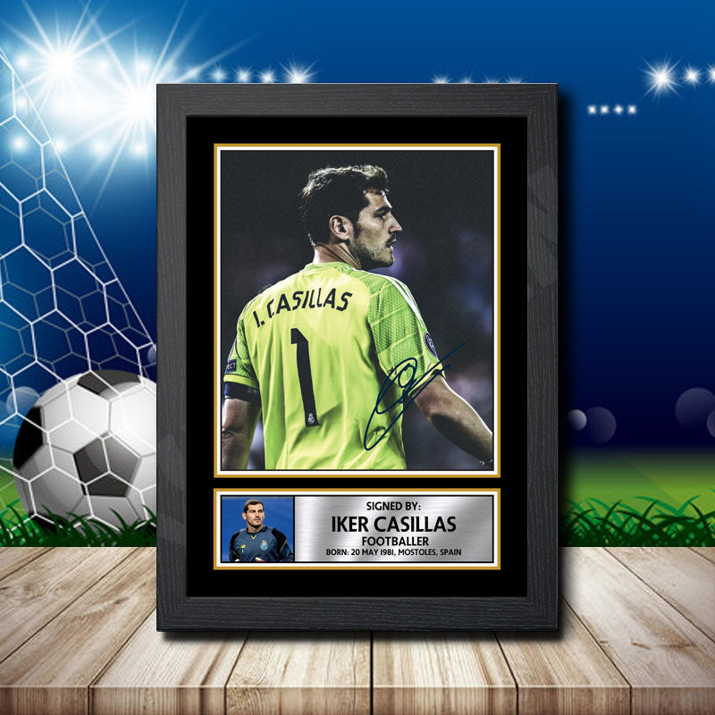 Iker Casillas 2 Printed Signature Footballers Star Poster Print Framed Wall Art Gift – Iker Casillas 2 Printed Signature Footballers Star Poster Print