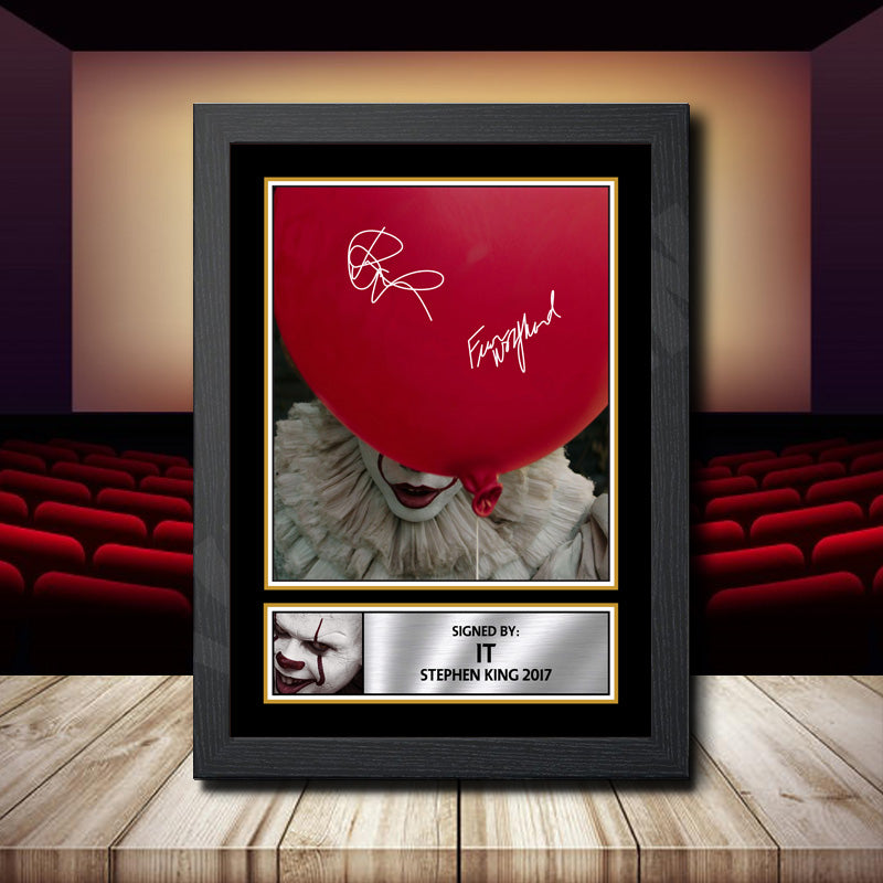 It Stephen King 2017 2 Printed Signature Movie Star Poster Print Framed Wall Art Gift – It Stephen King 2017 2 Printed Signature Movie Star Poster Print