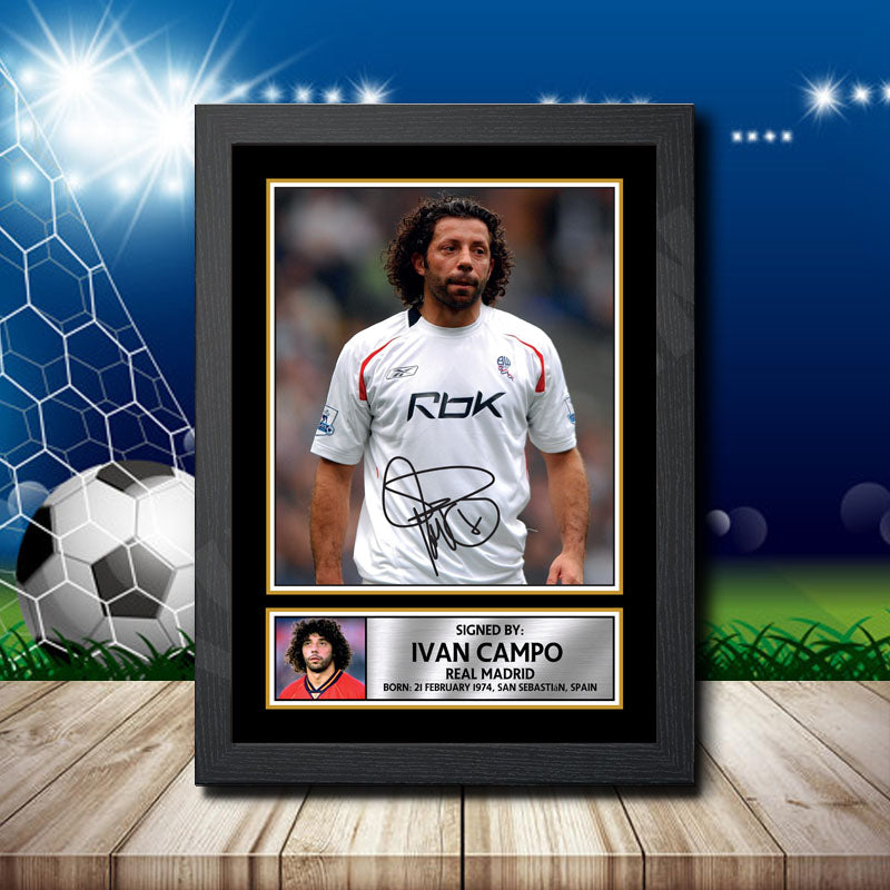 Ivan Campo 1 Printed Signature Footballers Star Poster Print Framed Wall Art Gift – Ivan Campo 1 Printed Signature Footballers Star Poster Print