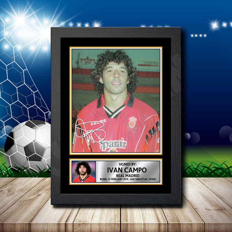 Ivan Campo 2 Printed Signature Footballers Star Poster Print Framed Wall Art Gift – Ivan Campo 2 Printed Signature Footballers Star Poster Print