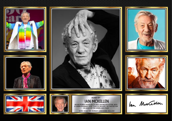 Ian McKellen – Printed Signature Television Star Print – Reproduction Print