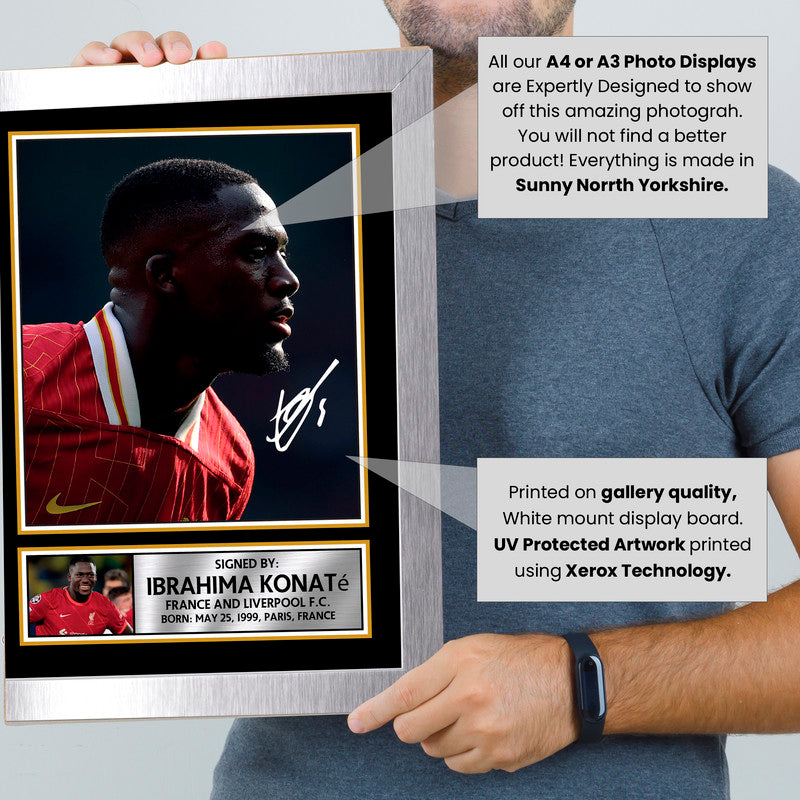 Ibrahima Konaté Liverpool FC & France Signed Autographed Portrait Poster Print – Football Memorabilia Wall Art for Fans & Collectors