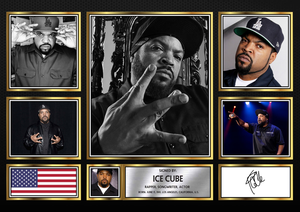 Rappers Ice Cube Framed Printed Signature Print – Fan Gift – Wall Art – Rappers Ice Cube Framed Printed Signature Print – A4 Poster