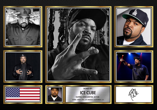 Rappers Ice Cube Framed Printed Signature Print – Fan Gift – Wall Art